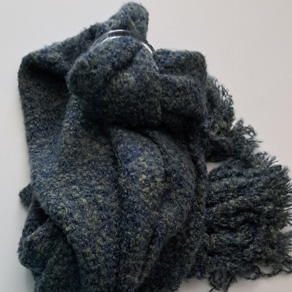 Dillards Wool Blend Cozy Blue Textured Scarf - Picture 5 of 8